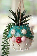 Hanging Blowfish Planter (Min 2) in Ceramic by Kalalou - Image 4