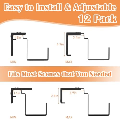 ETELI Railing Planter Hanging Planter Box with Brackets Set 6, Black - Image 4