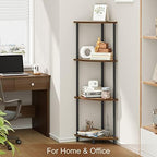 SRIWATANA 42.9" 4-Tier Corner Shelf Stand, Tall Standing Wood Display Unit - Image 6