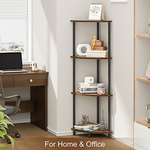 SRIWATANA 42.9" 4-Tier Corner Shelf Stand, Tall Standing Wood Display Unit - Image 6