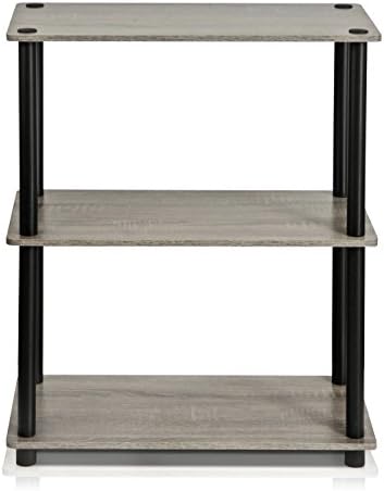 Furinno TURN-N-TUBE Storage Shelves, 3-Tier Book Shelf, Corner Shelf, Toolless Open Shelves, for Organization and Storage, Living Room, Garage, Home Office, French Oak - Image 5