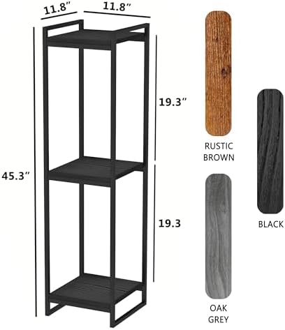 45" Tall Indoor Plant Stand, 3-Tier Flower Pot Rack, Black - Image 3