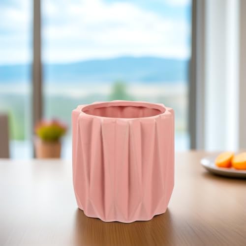 Toyvian Ceramic Geometric Flower Pot Drainage Minimalist Bonsai Container for Home Decor Desktop Use and Plants for - Image 5
