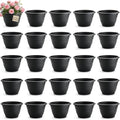 RooTrimmer 25 Pack 10 Inch Plant Pots with Drainage Holes,Black Plastic Flower Pots for Indoor & Outdoor Plants,Durable Lightweight Planters for Flowers,Herbs & Gardening by RooTrimmer