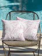 Throw Pillows 18x18 Set of 2, Tropical Palm Tree Waterproof Outdoor Pillow Covers with Insert, Vintage Lavender Exotic Botanical Plants Decorative Pillowcase Cushion for Patio, Garden, Couch - Image 4