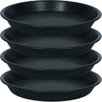 4 Pack Plant Saucer 16 inch, 17 inch (16.8") Plastic Large Flower Planter Plant Pot Saucers and Drip Tray for Indoors Outdoors, Thick Heavy Sturdy Durable Plant Plate Water Catcher (Black) by Unknown