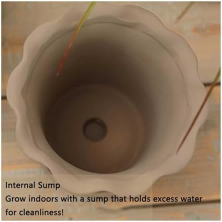 Flower pots Terracotta Planter for Indoor Handmade Plain Fired Breathable Clay Plant Pot gardenix Decor Planters(Light Green,12cm) - Image 6