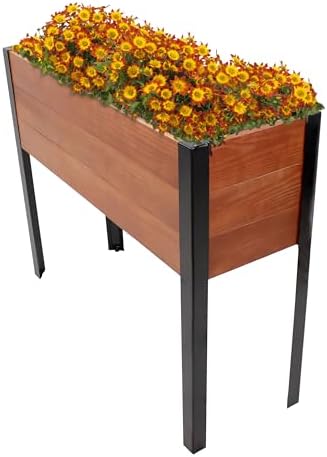 Sunnydaze Acacia Wood Raised Garden Bed with Legs, Brown, 31-Inch H by SunnydazeDecor