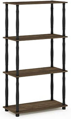 Furinno Turn-N-Tube 4-Tier Multipurpose Shelf Display Rack, Classic Tubes, Columbia Walnut/Black - Image 6