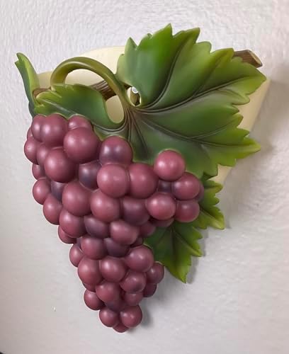 Purple Grape Cluster Wall Vase Planter – Decorative Hanging Wall Pocket, Waterproof Vase for Fresh Flowers, Vines or Artificial Plants, 7.5” Tall – Home & Kitchen Décor by SassyXpressions by www.SassyXpressions.com