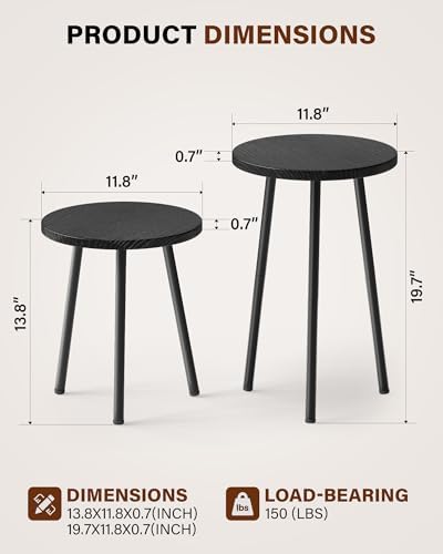 Plant Stand Indoor 2 Pack: Plant Stand Round Plant Table for Indoor - Image 2