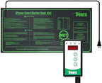 iPower Seedling Heat Mat Heating Pad 10"x20" with Digital Thermostat Combo Set, Waterproof for Indoor Seed Starting and Plant Germination by iPower