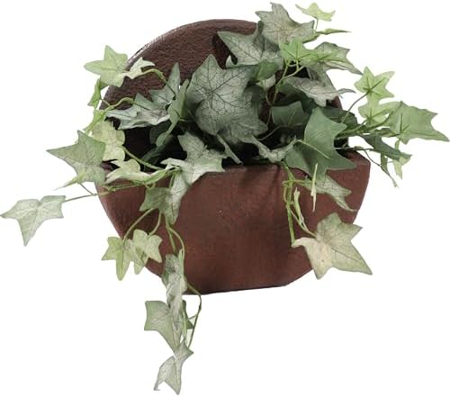 Sunnydaze 12-Inch Round Polyresin Wall Planter - Dark Brown - Set of 4 by SunnydazeDecor