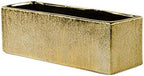 WGVI Long Rectangle Ceramic Planter Vase in Gold Etched 12" x 4" x 4"H, Block Rectangular Terrarium Box Pot, Flower Arrangement, Table top Centerpiece, Home Decor Storage Container, 1 Pc. by WGVInternational-OpusGlassware