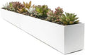 Buhbo Modern Metal Trough Rectangle Planter 32 inch, White by Buhbo