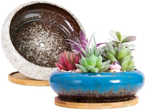 ARTKETTY Succulent Pots - Large Ceramic Planters with Drainage by ARTKETTY