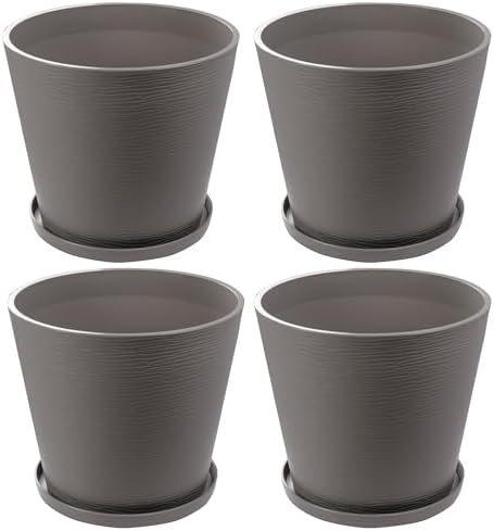 Kozyard 4Packs Round Planter Indoor Outdoor Plant Pots by Kozyard