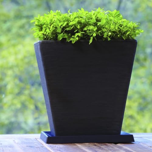 Crescent Garden Universal Square Plant Saucer, Weather-Safe Durable Drip Tray for Square Planter, Heavy-Duty Plastic Drainage Dish, Large Outdoor Flowerpot Saucer - 16'' Inner x 19.75" Outer (Ash) - Image 5