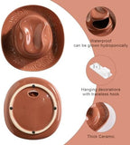Hanging Wall Planters for Indoor Plants, Wall Vases for Flowers, Ceramic Cowboy Hat Vases for Decor, for Bathroom, Living Room, Office, and Home Decor. Brown Medium - Image 3