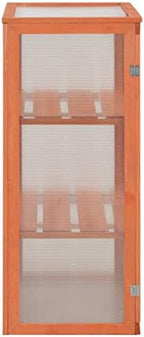 Wooden Portable Greenhouse, Garden Greenhouse Raised Flower Planter with 2 Shelves and 2 Doors, Garden Portable Mini Greenhouse Cabinet for Outdoor Indoor Use 29.5"x18.5"x42.9" - Image 5