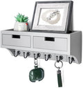 Rebee Vision Key Holder Wall Mount with 2 Drawers for Entryway, Light Gray by REBEEVISION