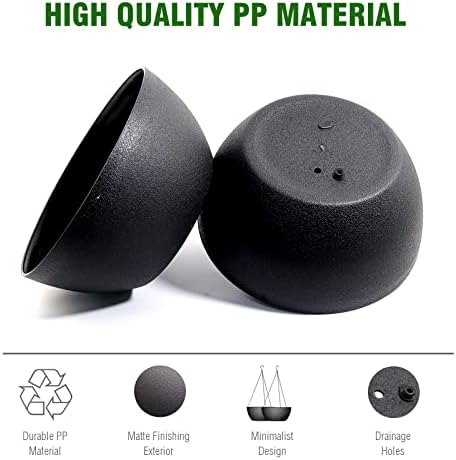 WOUSIWER 13 inch 2Pack Large Hanging Planters for Outdoor Indoor Plants with Drainage Holes and Chain, Round Hanging Flower Pots for Garden Home Porch Decor, Black - Image 6