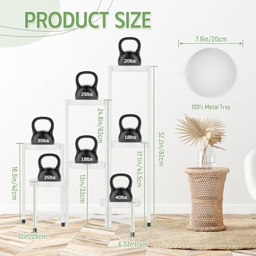iDavosic.ly Plant Stand Indoor Outdoor, 7 Tier Metal Corner Shelf, White - Image 2