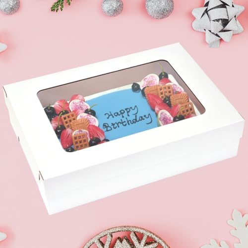 JJO 26x18x5 Inch Full Sheet Cake Boxes with Thick Cake Boards,5 Pack - Image 4
