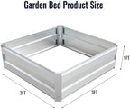 Galvanized Raised Garden Bed Kit for Vegetables, Galvanized Super Large Metal Planter Raised Garden Boxes Outdoor,3 * 3 * 1 FT,Silver - Image 2