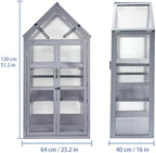 Mini Greenhouse, Small Green House, Outdoor Plant Stand, 3-Tier Wood Cold Frame with Adjustable Shelves, Portable Plant Stand Cabinet for Indoors Garden & Patio, UV-Resistant (Gray-2) - Image 6