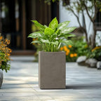 Kante AF0007C-80021-2 Lightweight Durable Modern Square Outdoor Planter, 19 Inch Tall, Gray Concrete by Unknown