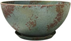 Classic Home and Garden Rosie Modern Planter w/Drainage - Contemporary Planter Bowls - Shallow Round Vases for Small Plants - Versatile Indoor & Outdoor Pots (10” Patina Copper) by Classic+Home+%26+Garden