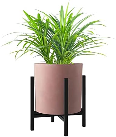 FaithLand 8 Inch Fiberstone Planter - Lightweight Modern Cylinder Plant Pot with Drainage Hole & Plug, Indoor Outdoor Use, Terracotta Color - Image 5