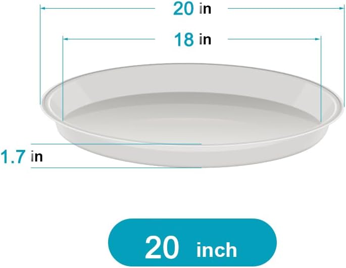 VUWEZ 6 Pack of 20 inch Plant Saucer (18 Inch Base), Plant Tray 20 Inch Round, Plant Saucers for Indoors, Plant Trays for Pots, Flower Pot Saucers, Pot Saucers for Planter 16-21" (20", Brown) - Image 2