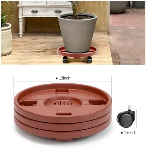 Plant Caddy with Wheels, 13 inch Rolling Plant Stands, 3 Pack - Image 4