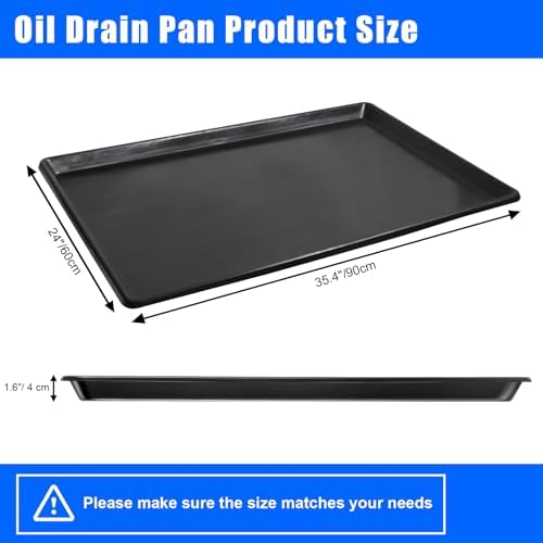 6 Pack Extra Large Oil Drip Pan, 35.4 x 24 x 1.6 in Oil Change Drain Pan, Plastic Oil Drip Tray for Under Car, Oil Catch Pan Tray for Garage, Fridges, Washing Machines, Cat Litter Box Bottom - Image 2
