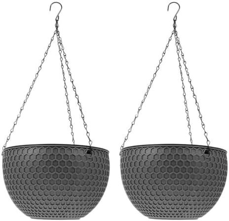 Milisten 2pcs Hanging Planters for Outdoor Plants Garden Hanging Rattan Basket Honeycomb Design Hanging Flower Pots with Hook for Indoors Plants by Milisten