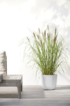 Ecopots Oslo Round Flower Planter, White Grey, 17.75" - Image 2
