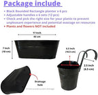LaLaGreen Outdoor Rail Planter (17 in, 6 Pack) Black Metal Deck Fence Pots - Image 2