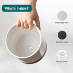 vancasso 6"+8"+10" Ceramic Pot for Plants, Large Outdoor Indoor Planter Pots with Drainage Holes, Set of 3, Khaki - Image 3
