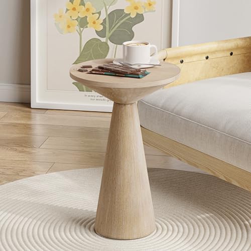 COZAYH Small Pedestal End Table Farmhouse Martini Table, Distressed Grey - Image 5