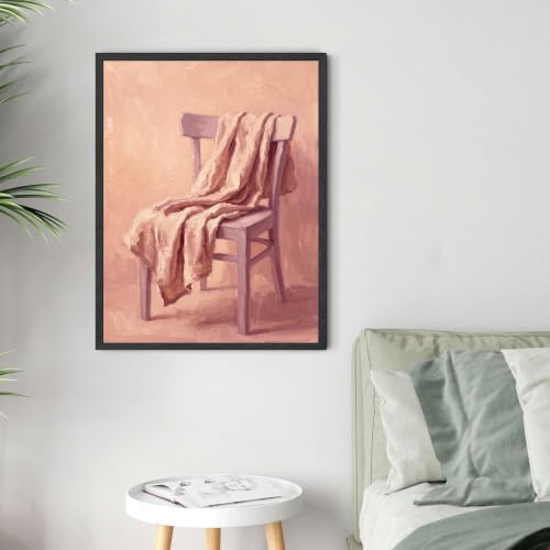 Minimalist Chair with Draped Fabric Black Framed Wall Art Print - Image 4