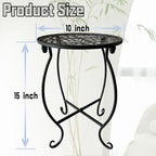 Plant Stand Indoor Outdoor, Set of 2 Metal Plant Stand for Indoor Plants Iron Art Flower Pot Holder Stand Decoration Shelf Racks for Single Planter Use in Garden Patio Corner - Image 4