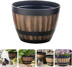 Yardwe Plant Pots Artificial Plants Bucket Planter Whiskey Barrels Bucket Rustic Flower Planter Boxes Container for Indoor Home Decoration Small Plants Plant Pots Artificial Plants - Image 2