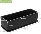 MyGift 14 Inch Matte Black Ceramic Rectangular Succulent Planter - Image 5