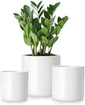 vancasso Ceramic Plant Pots, 4.25+5.25+6.25 Inch Planter Pot with Drainage Hole, Flower Pots for Indoor Outdoor Plants, Set of 3, White by vancasso
