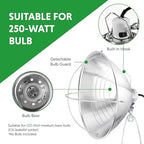 Simple Deluxe Clamp Lamp Light Socket with 10.5 Inch Aluminum Reflector and Bulb Guard, Suit for Max 250 Watt Lamp (No Bulb Included) with 18/2-Gauge 6 Feet Cord, 2-Pack - Image 6