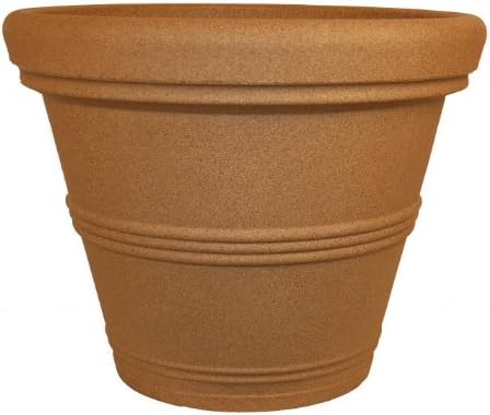 Tusco Products RR155SS Classic Rolled Rim Garden Planter, 15.5", Sandstone by TuscoProducts