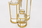 Flower Vases with 3 Bottle Crystal Clear Glass Flower Vase with Metal Stand Propagation Station Plant Display Holder Set for Home or Wedding Décor - Image 3