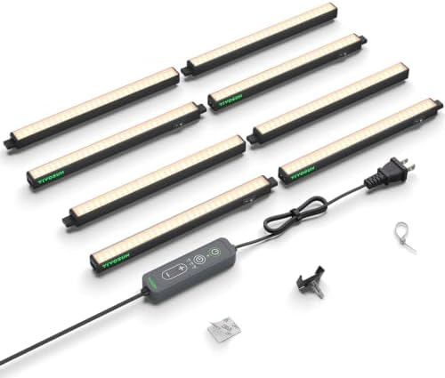 VIVOSUN T5 Grow Lights for Indoor Plants, 3000K Full Spectrum, 1FT, 8-Pack by VIVOSUN